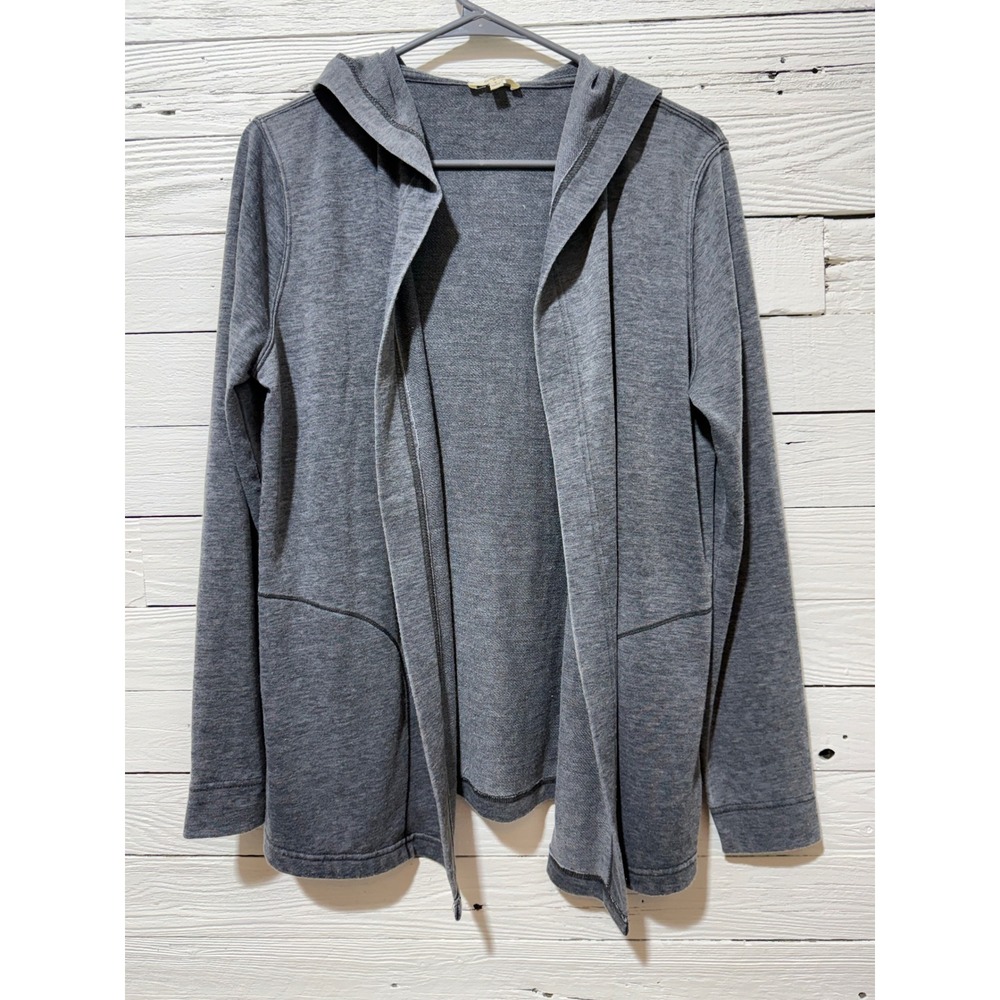 Splendid Cardigan Hoodie Womens Small Grey Excellent Open Front Eco Pockets